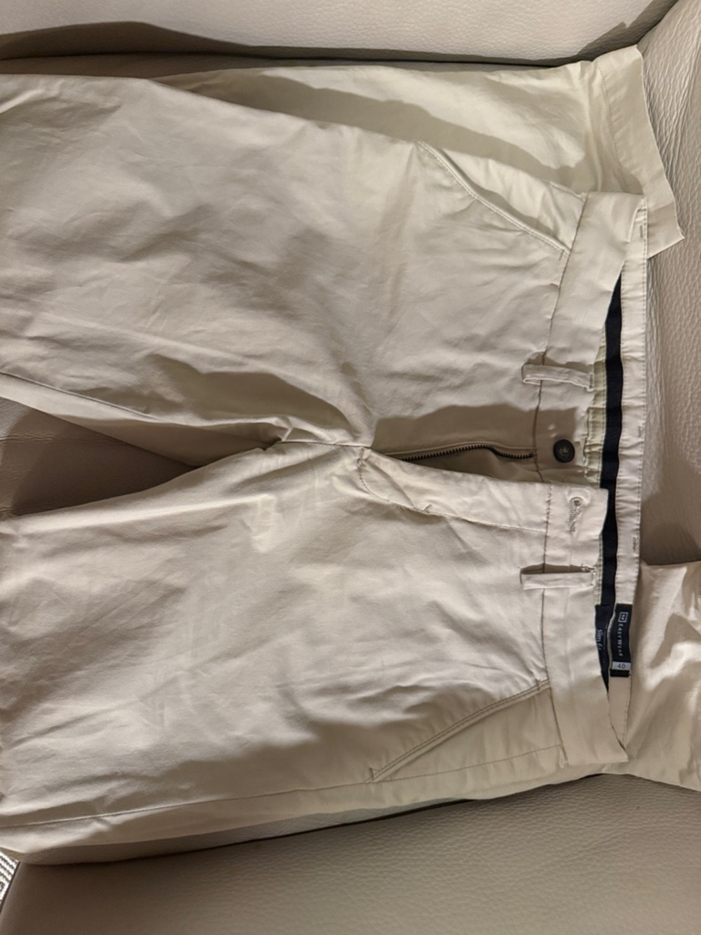 Classic Beige Cotton Chino Pants